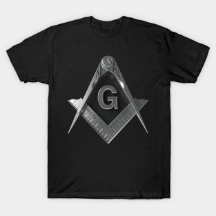 Silver Square & Compass Masonic Freemason T-Shirt
